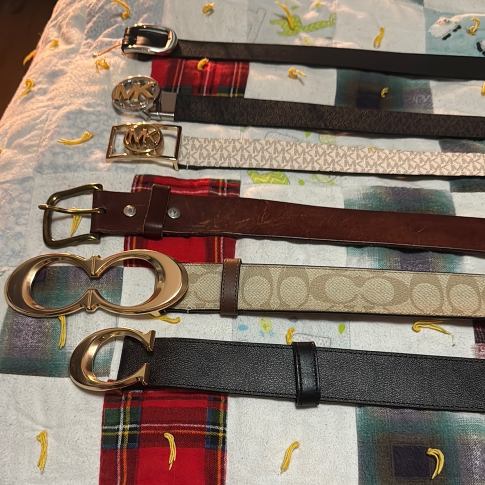 Coach & Michael Kors Belt Collection with Gold and Silver Buckles